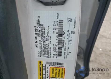 2018 Ford Fusion Se Hybrid из США, поврежденный, VIN 3FA6P0LU1JR129957